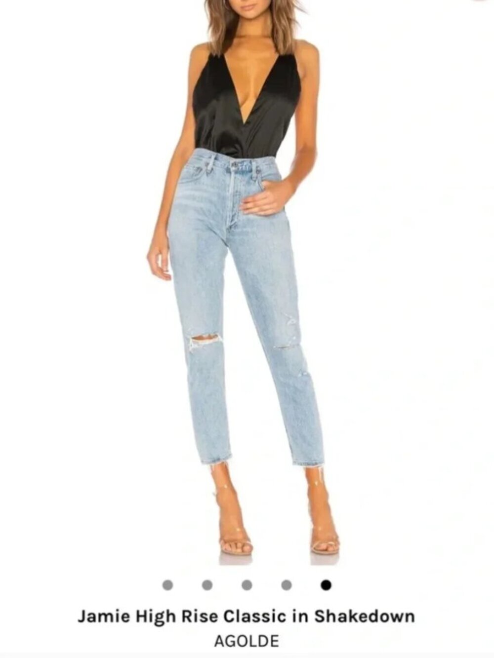 AGOLDE Jamie High Rise Distressed Jeans in Shakedown Color Sz 26 Classic Fit